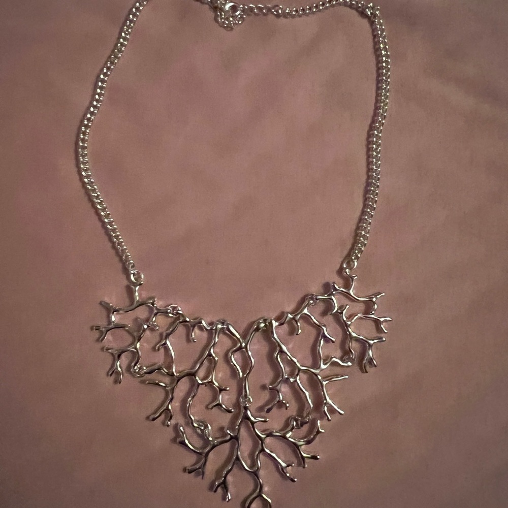 Silver Branch Bib Necklace - Women Jewelry Silver